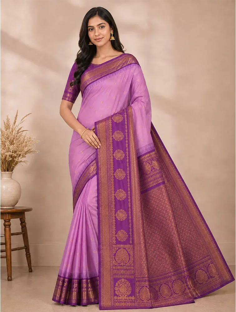 Pushsia Pink Womens Premium Semi Gadwal Saree