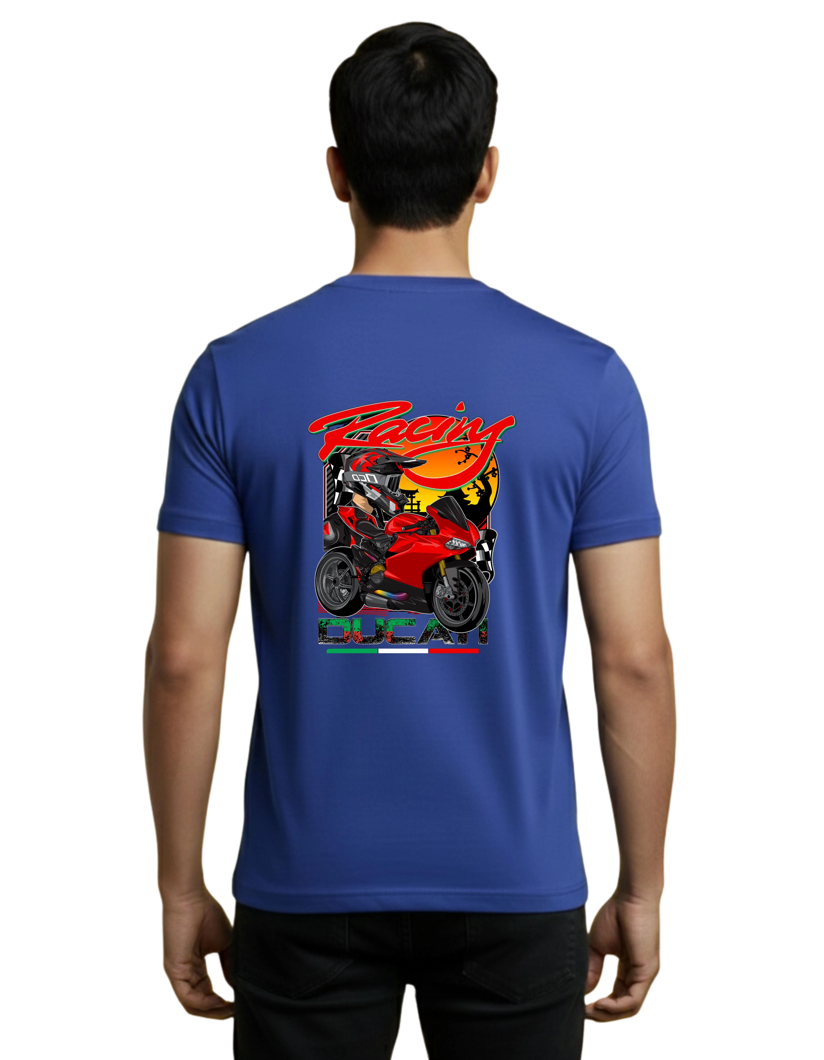 Racing Cotton Round Neck T-Shirt 180 GSM Royal Blue