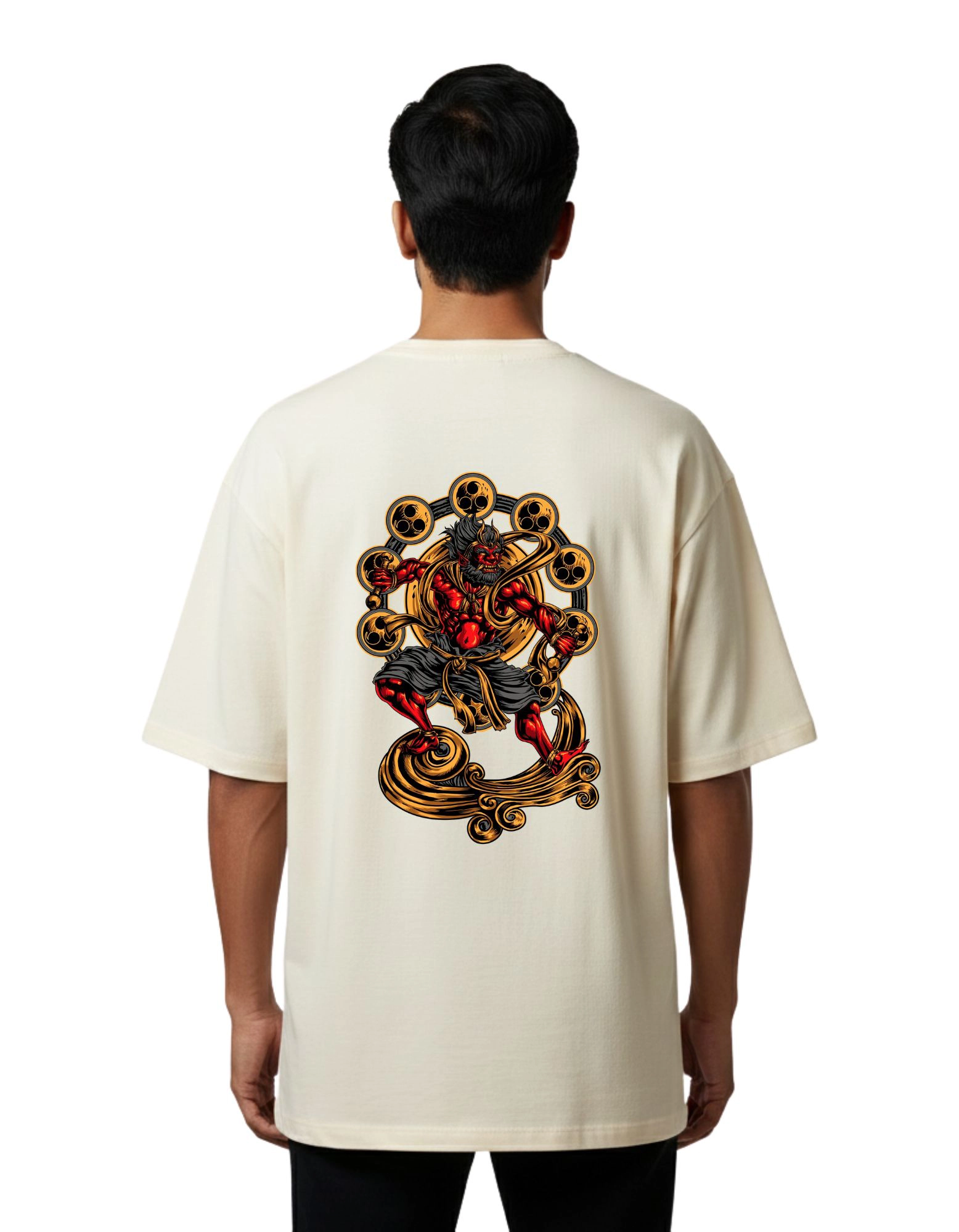 Raijin Oversize Cotton French Terry T-Shirt 240 GSM Beige
