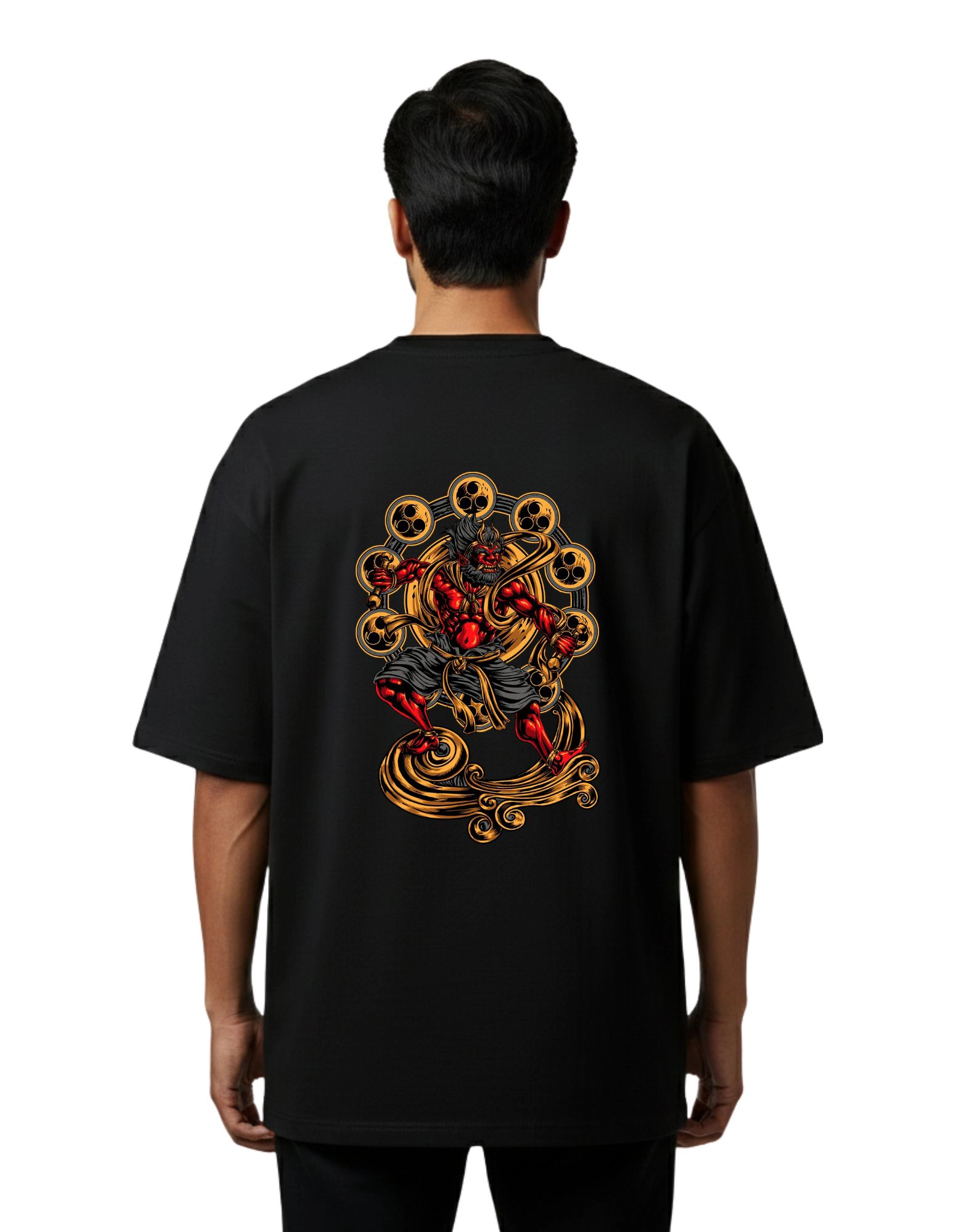Raijin Oversize Cotton French Terry T-Shirt 240 GSM Black