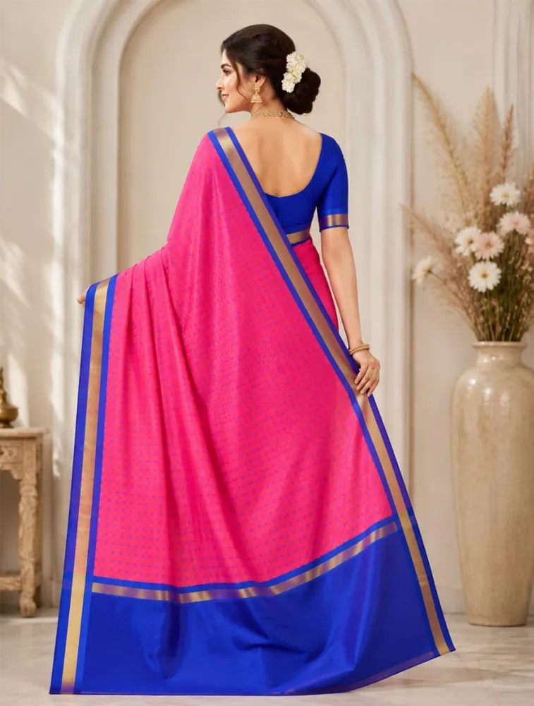 Rani Pink Womens Printed Luxury Acrolic Soft Silk