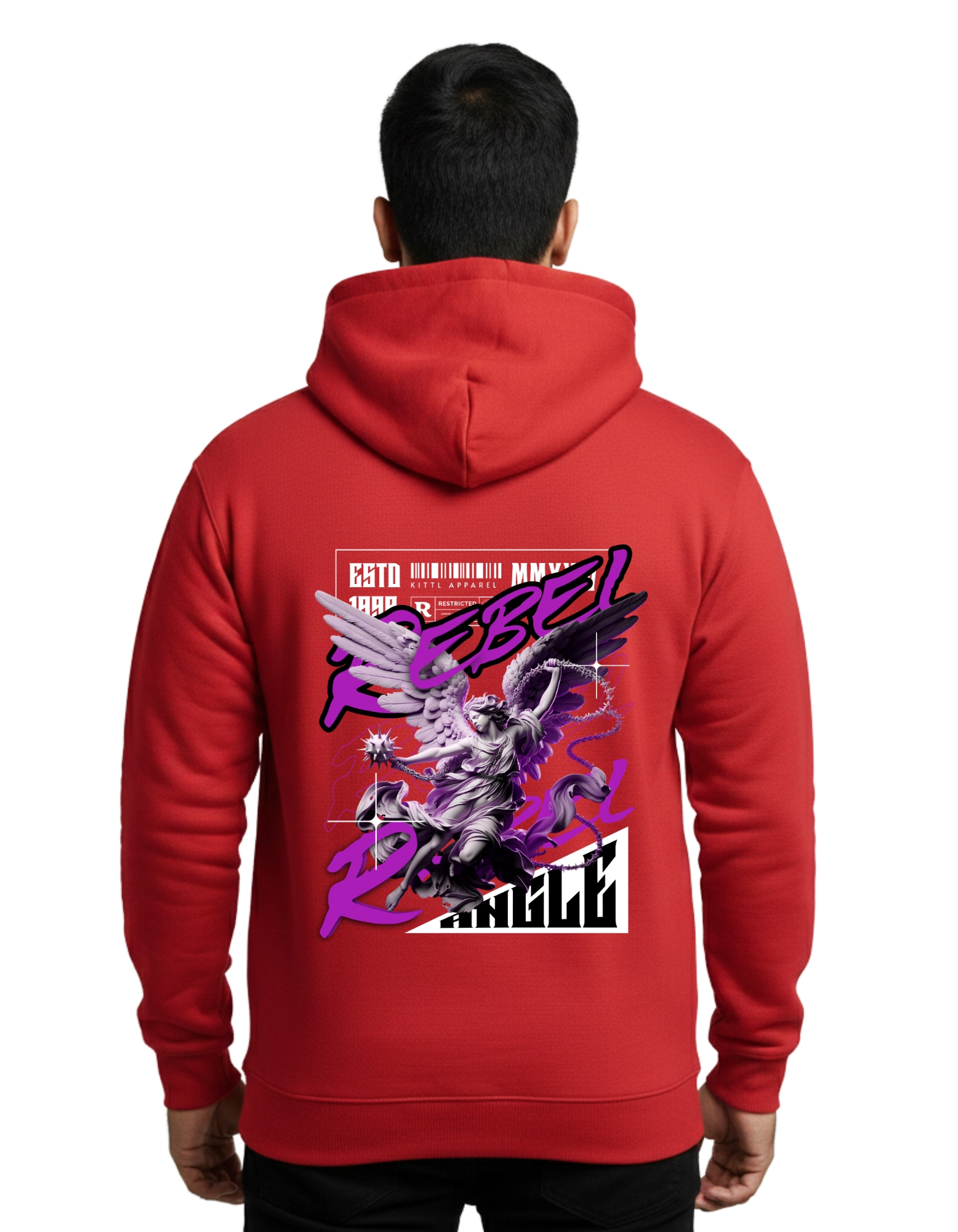 Rebel Cotton Hoodie Without Zipper 300 GSM Red