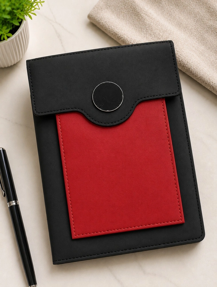 Red  Leather Organizer  A5  Executive Dairy With Button Lock Dairy  