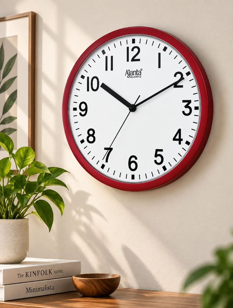 Red Ajanta Nova Round Wall Clock 8767
