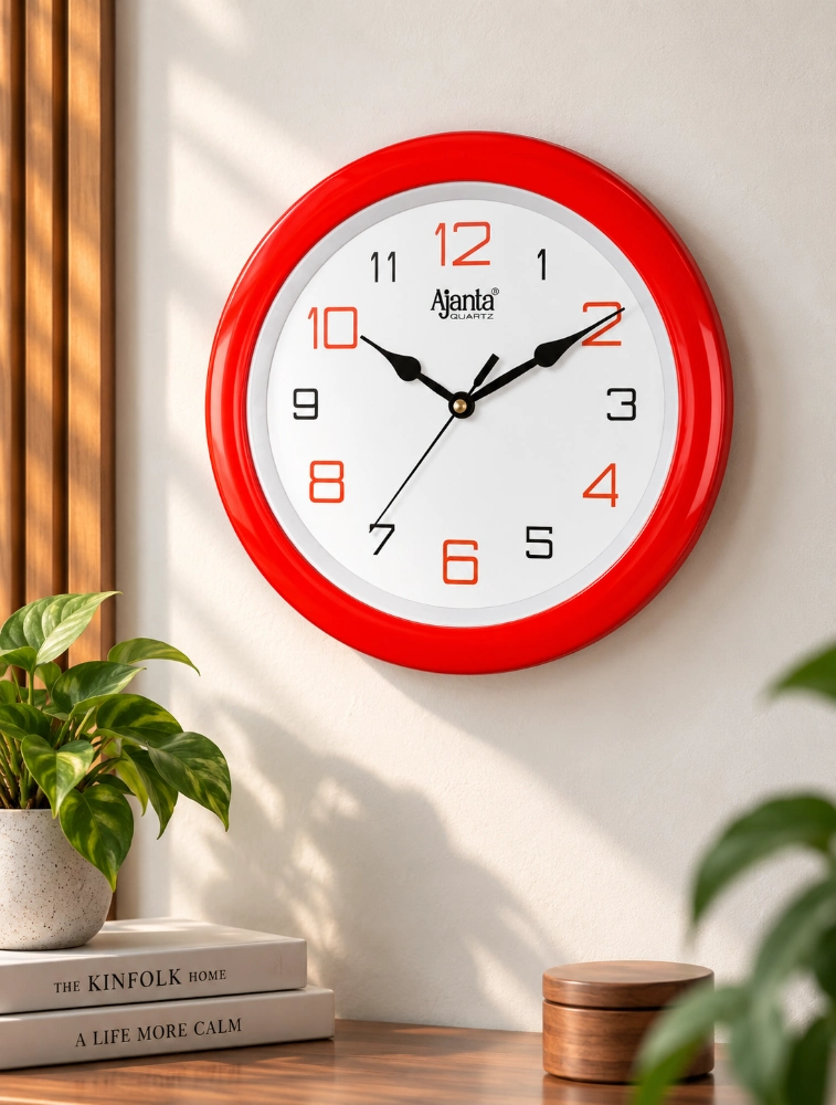 Red Ajanta Royal Round Wall Clock 2147