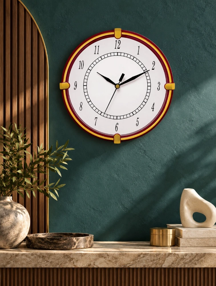 Red Antique Style Wall Clock 411