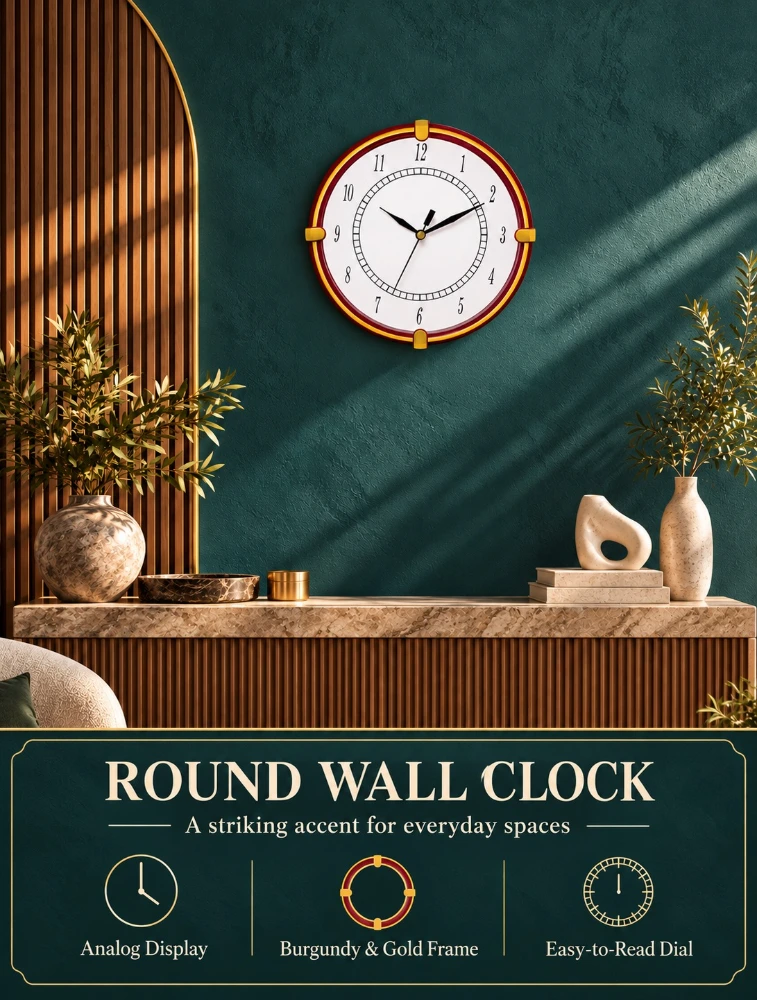 Red Antique Style Wall Clock 411