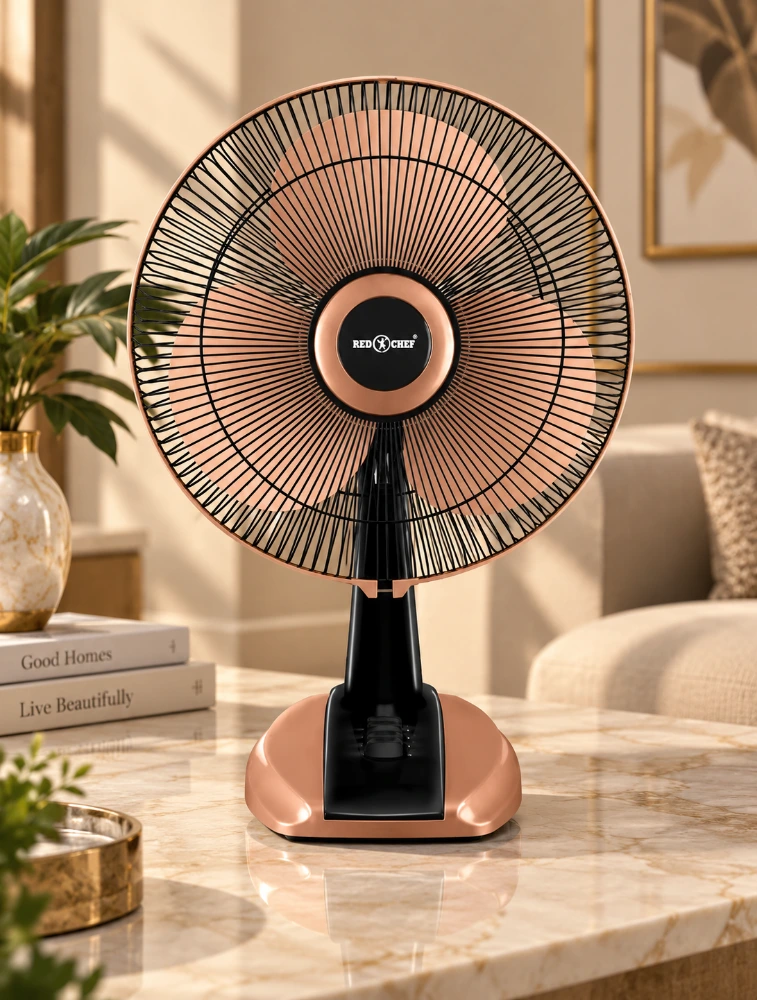 Red Chef Kitchen Breeza Table Fan Rose Gold