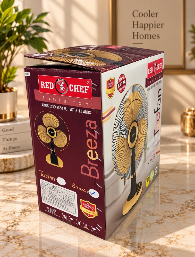 Red Chef Kitchen Breeza Table Fan Rose Gold