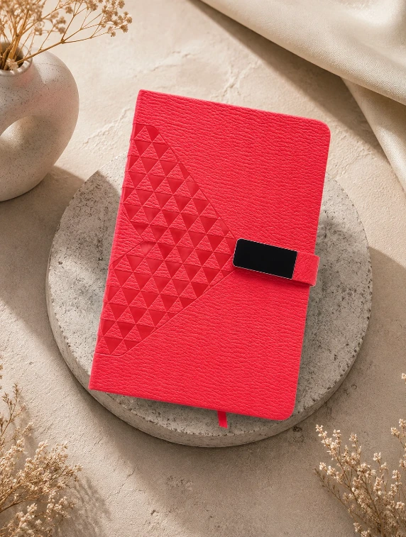 Red Diamond Texture Magnetic Diary — bulk from ₹267