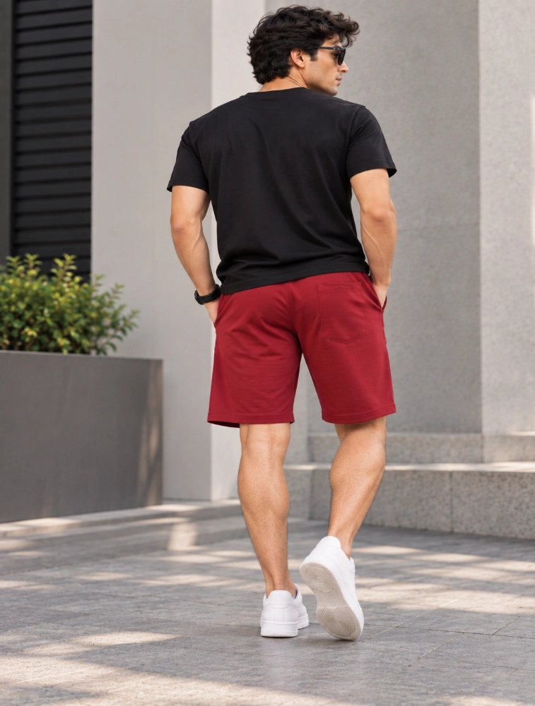 Red Everyday Cotton Shorts