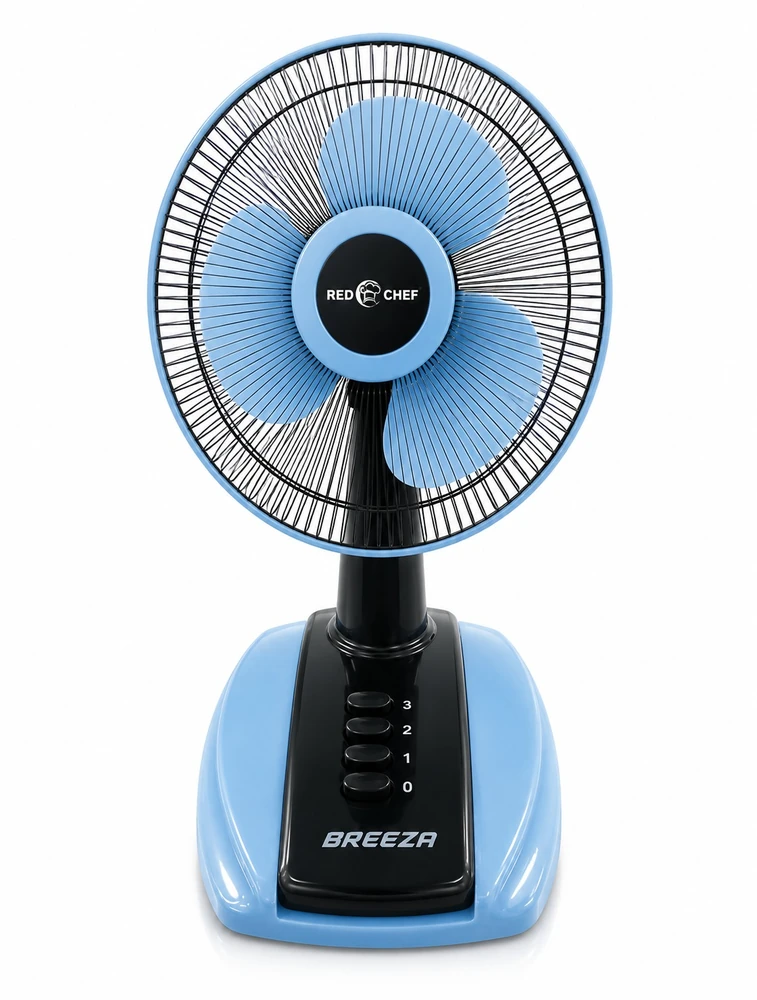 Red Kitchen Chef Breeza Table Fan Mist Blue