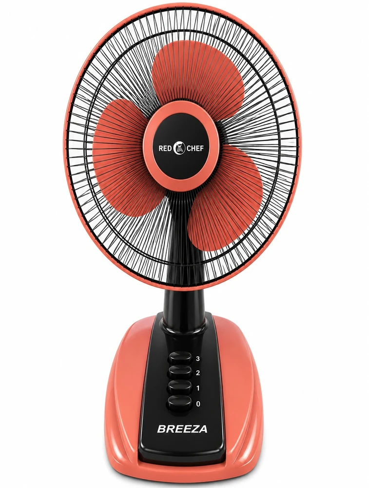 Red Kitchen Chef Breeza Table Fan Rose Gold