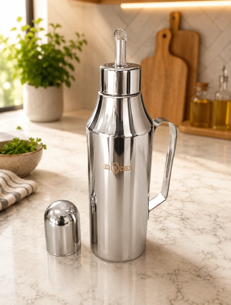 Red Kitchen Chef Malta Stainless Steel Oil Dispenser 1000ML