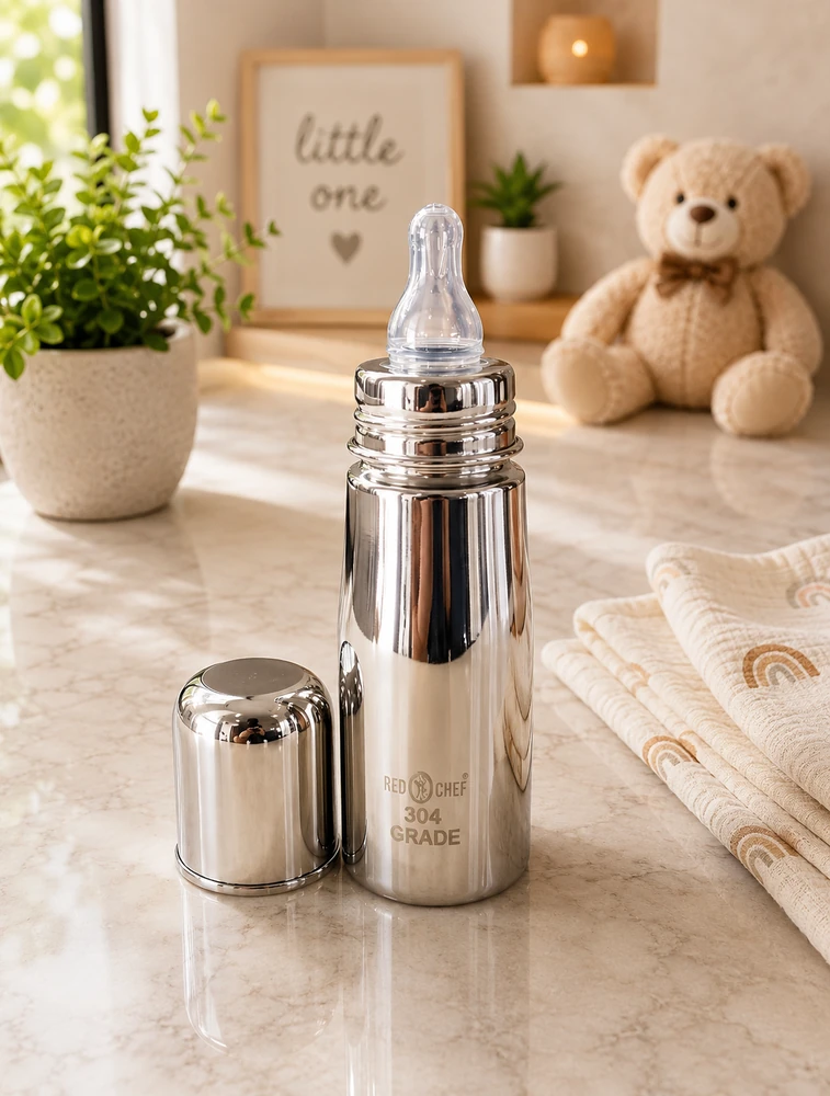 Red Kitchen Chef Premium Steel Feeding Bottle 200ML — bulk from ₹1017