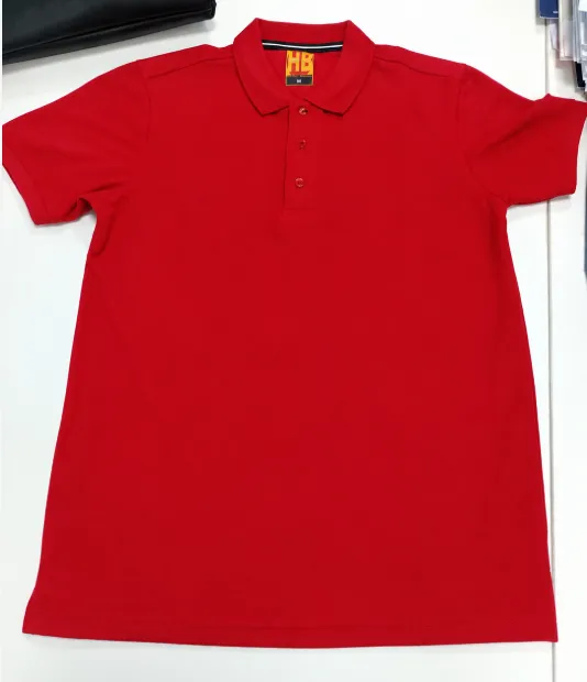 Red Lacoste 200 to 220 GSM Polo T Shirt with Neck Tape Tipping And Side Slit