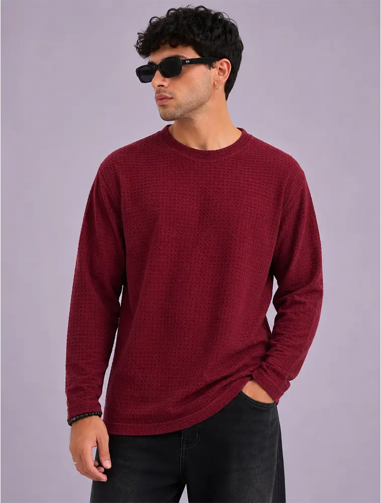 Mens Popcorn Round Neck Full Sleeve — bulk from ₹376