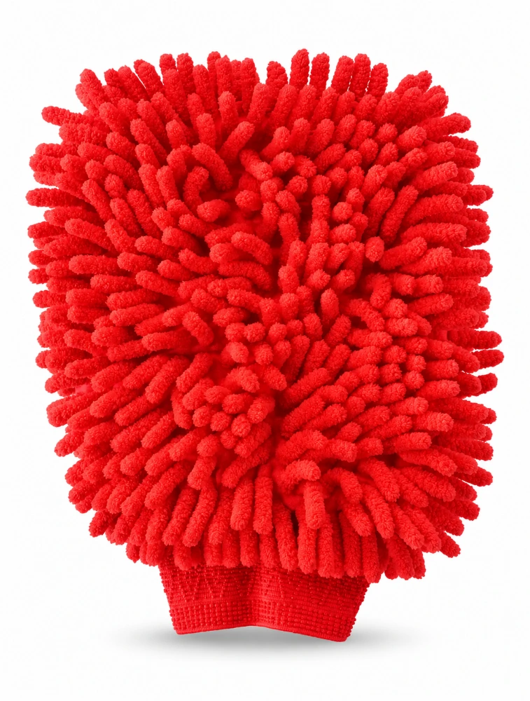 Red Microfiber Cleaning Hand Gloves Pack Of 2 Set