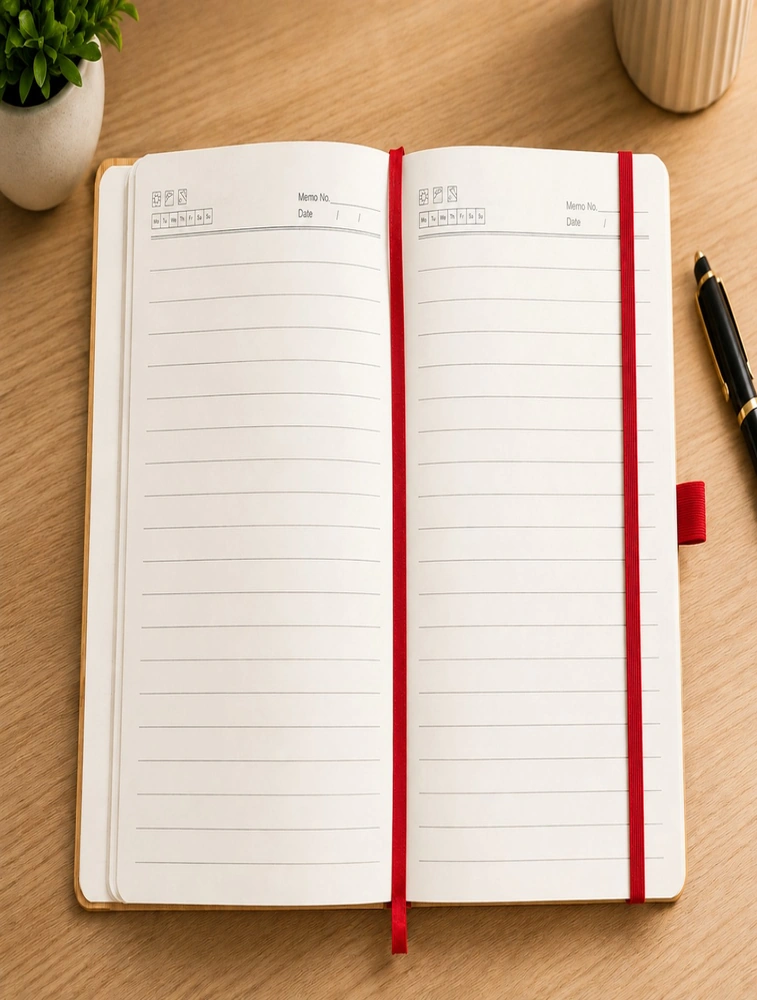 Red Office Planner A5 Dairy Ruled 192 Pages Wooden Dairy — bulk from ₹181