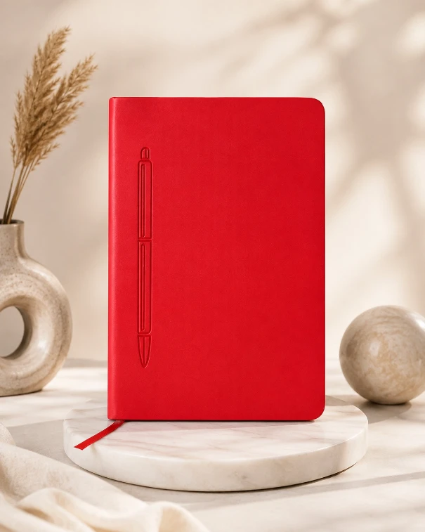 Red Premium Solid Cover Magnetic Pen Diary