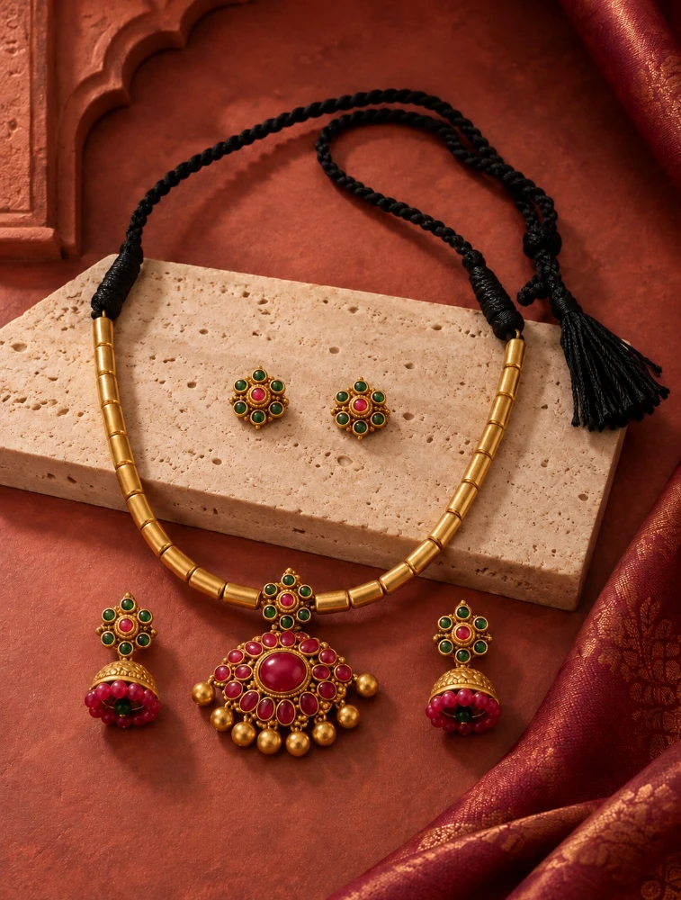 Red Simple Beauty with a Traditional touch Terracotta Jewellery Set