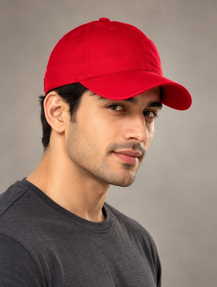 Red Unisex Sports Casual Caps