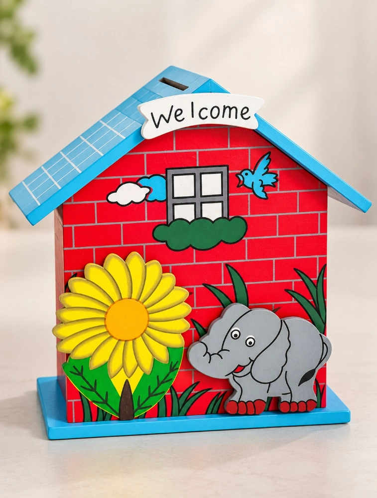 Red Wonder House Kids Coin Box 