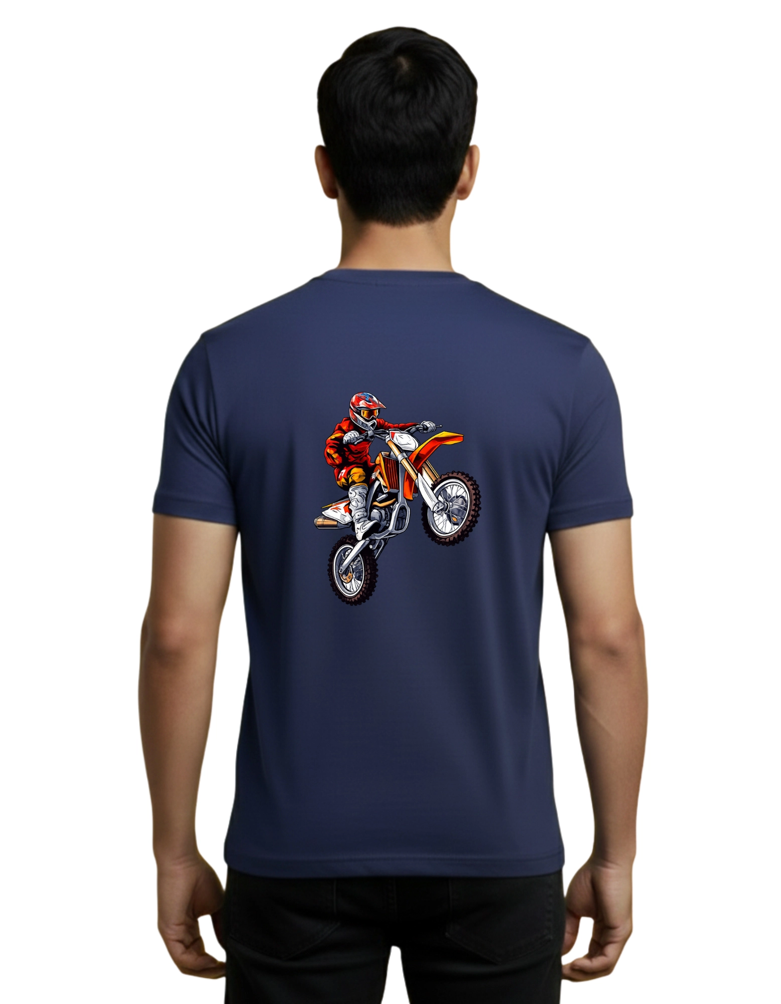 Rider Cotton Round Neck T-Shirt 180 GSM Navy Blue