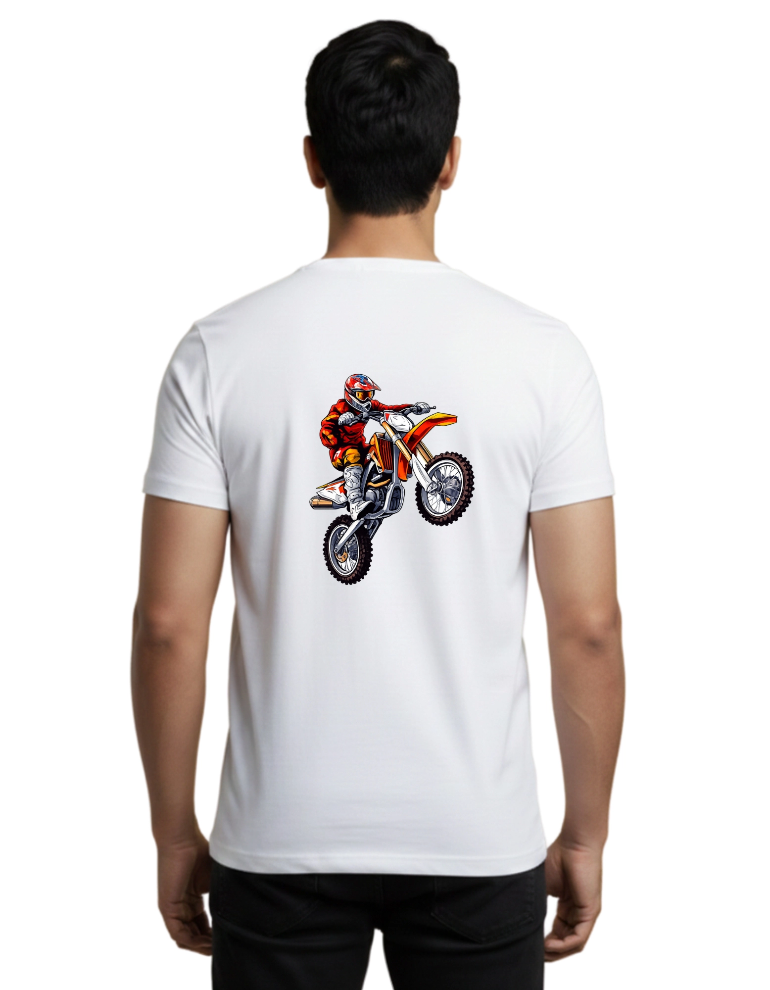 Rider Cotton Round Neck T-Shirt 180 GSM White