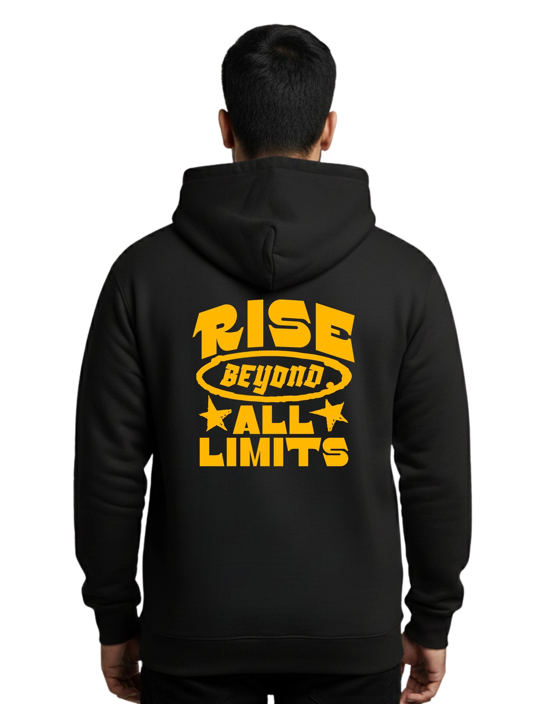 Rise Beyond All Limits Cotton Hoodie Without Zipper 300 GSM Black