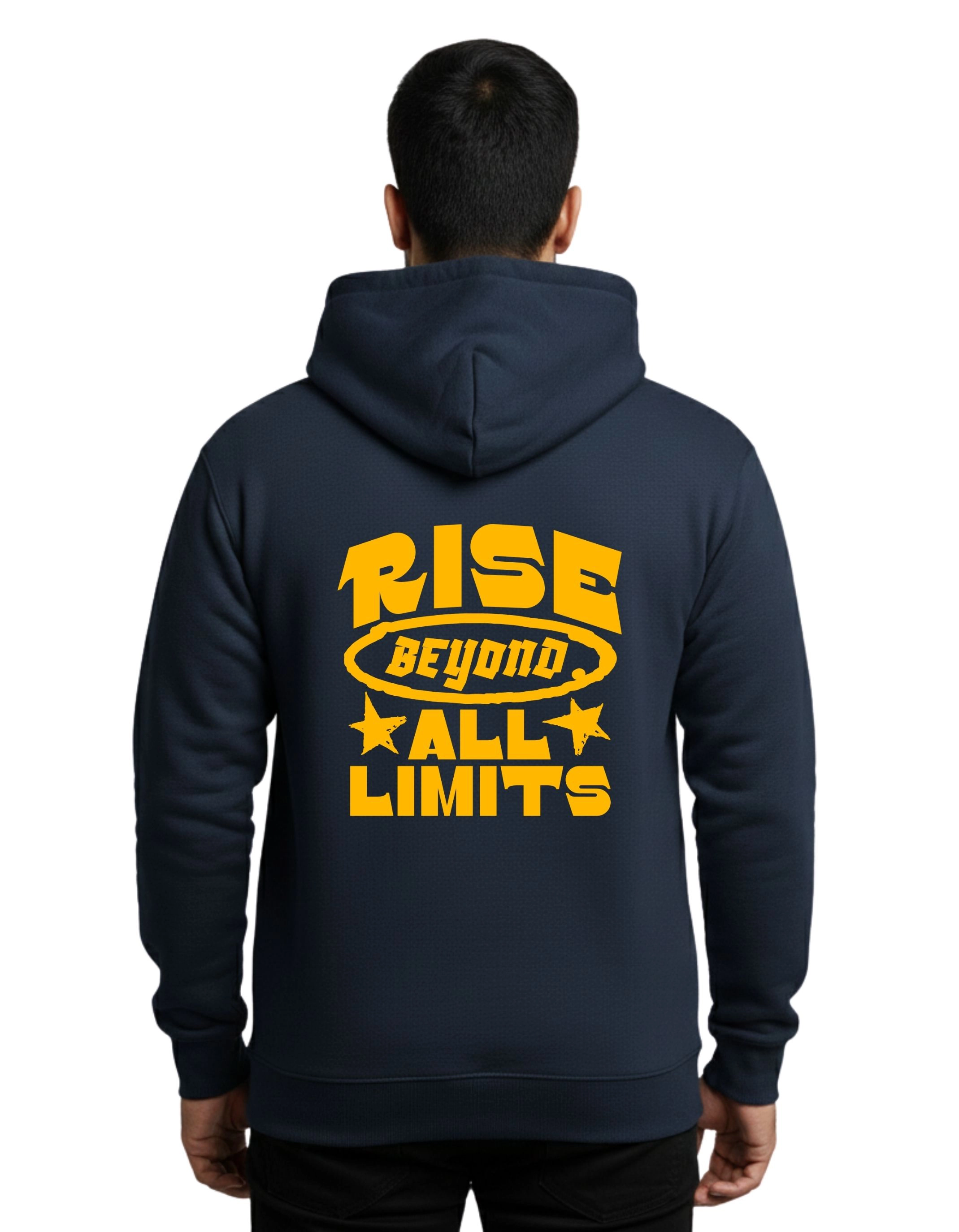 Rise Beyond All Limits Cotton Hoodie Without Zipper 300 GSM Navy Blue