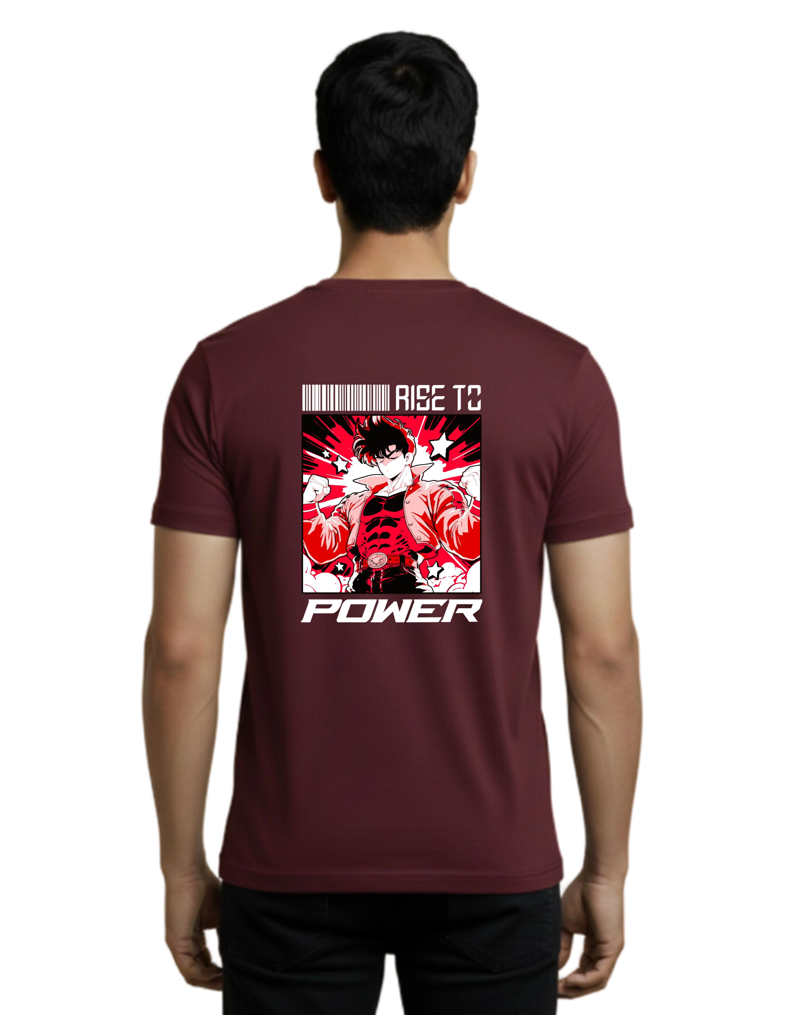 Rise To Power Cotton Round Neck T-Shirt 180 GSM Maroon