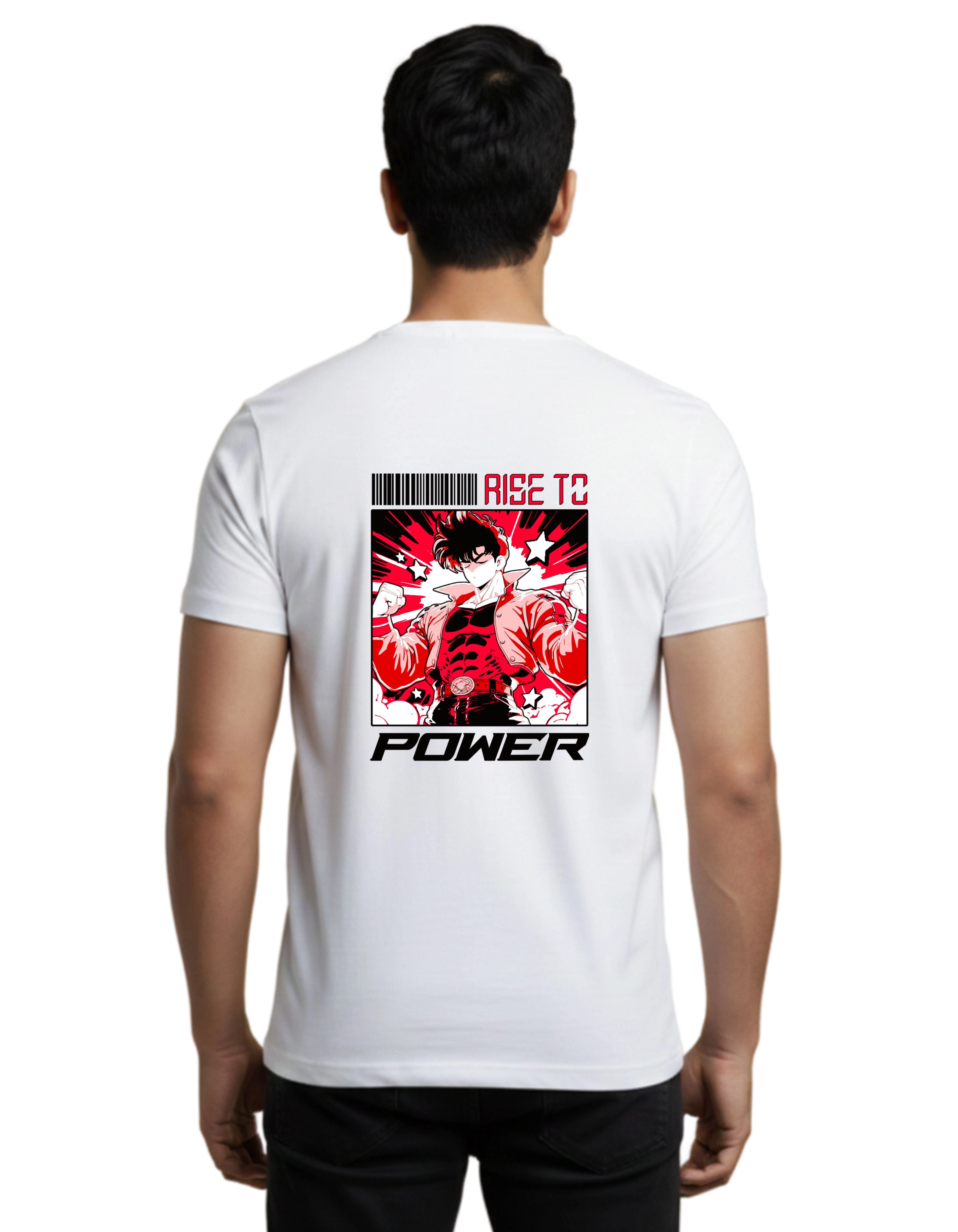 Rise To Power Cotton Round Neck T-Shirt 180 GSM White