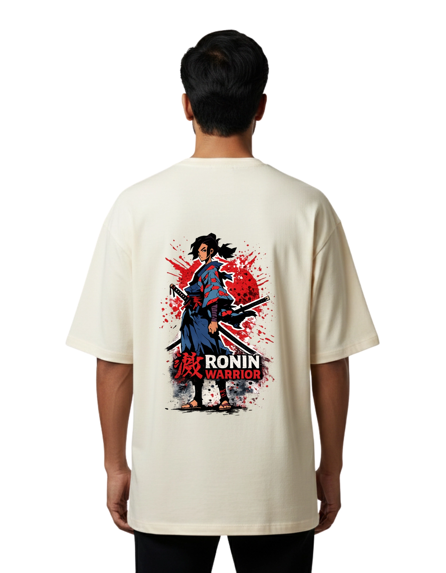 Ronin Warrior Oversized Cotton French Terry T-Shirt 240 GSM Beige