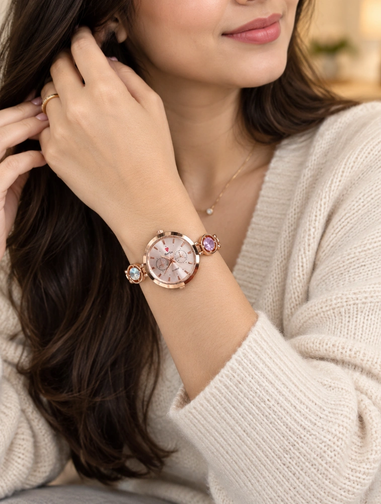 Rose Gold Elara Charm Elegant Womens Watch