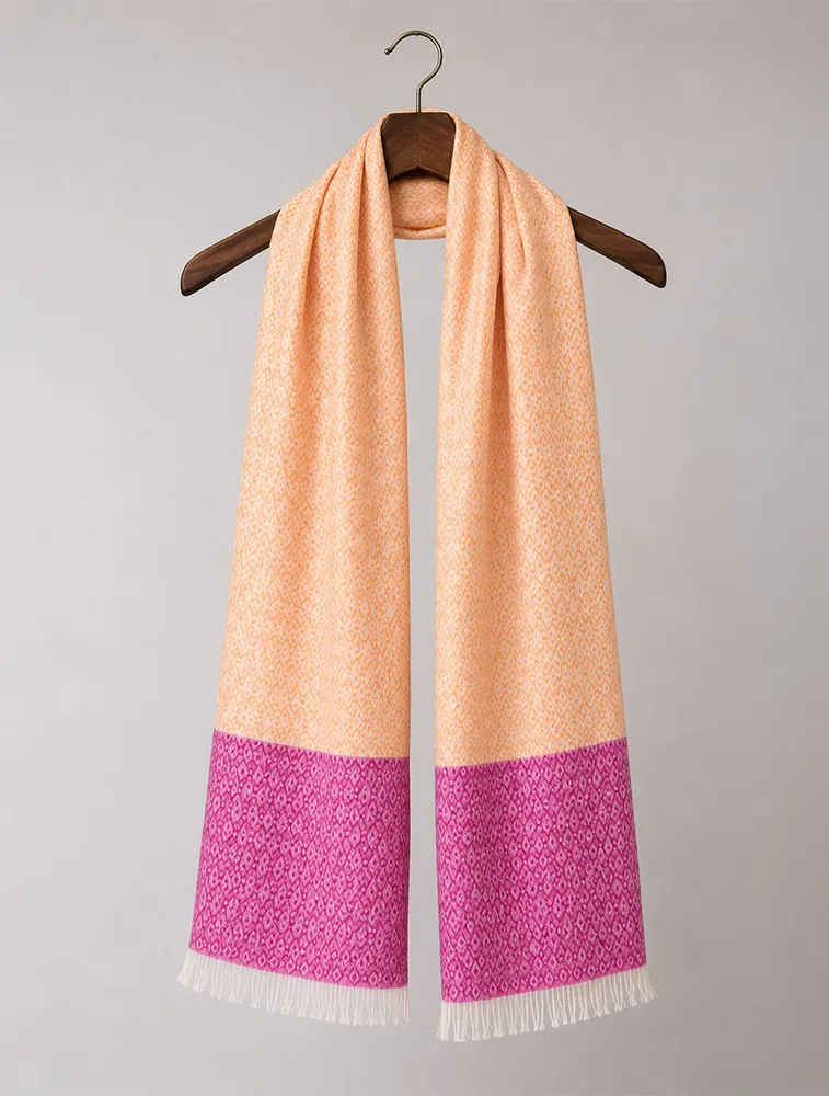 Rose Pink Premium Printed Jacquard Winter Shawls — bulk from ₹157
