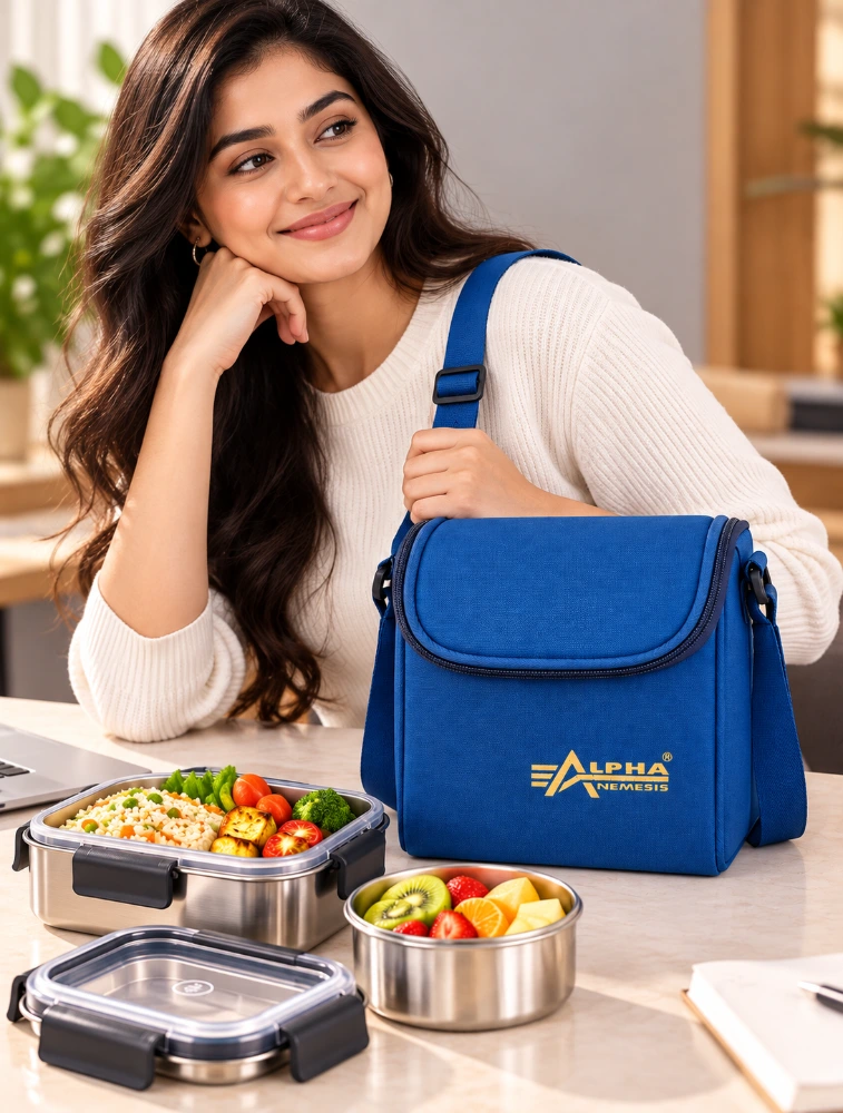 Royal Blue Alpha Nemesis Cube Insulated Lunch Bag