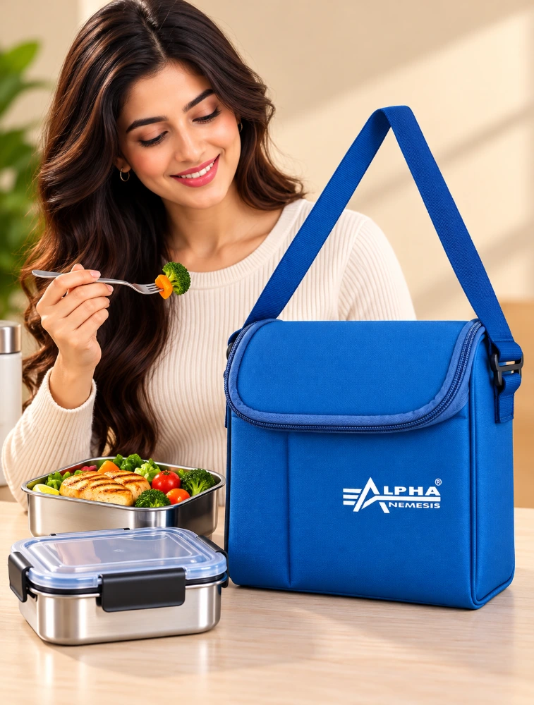 Royal Blue Alpha Nemesis Cube Insulated large Lunch Bag