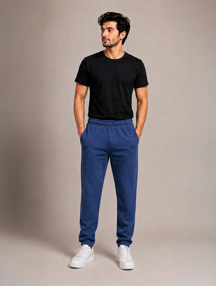Royal Blue Mens Cotton Comfort Fit Track Pants 
