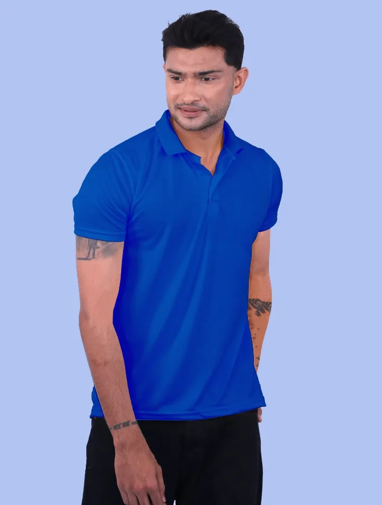 Royal Blue Polyester Half Sleeve 140GSM Polo Tshirts