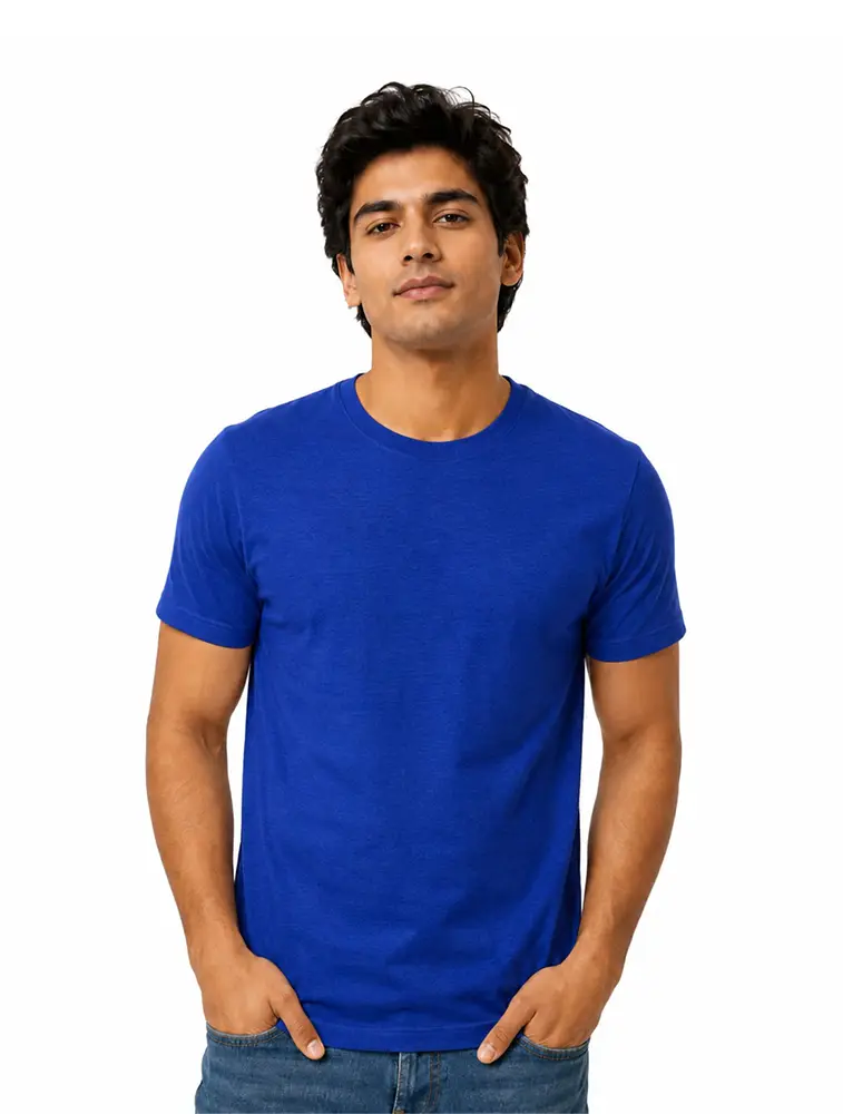 Royal Blue Premium Polycotton 180 GSM Round Neck T-Shirt