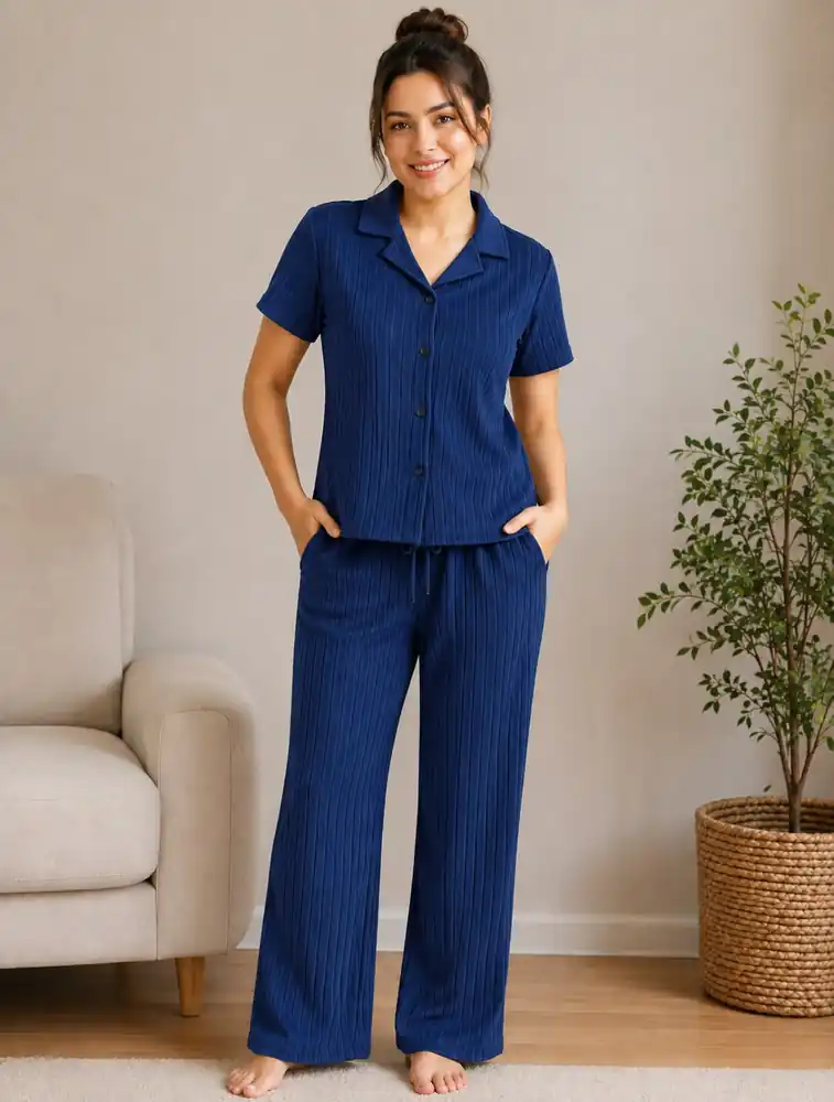 Royal Blue Trending Womens Long Coord Set