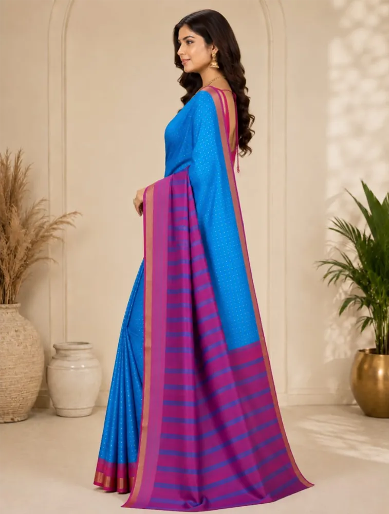 Royal Blue Womens Printed Luxury Acrolic Soft Silk — bulk from ₹1058