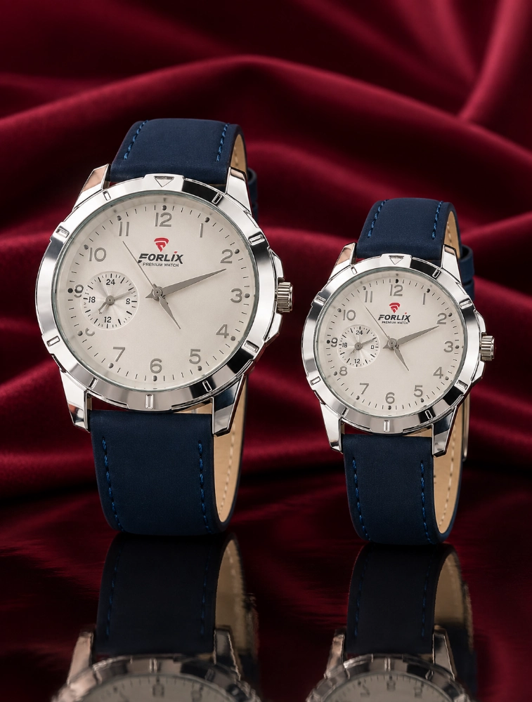 Royal Blue with Silver Dial Couples EverDuo Watch Set