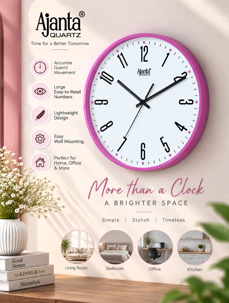 Royal Pink Ajanta Round Opulence Wall Clock 9067