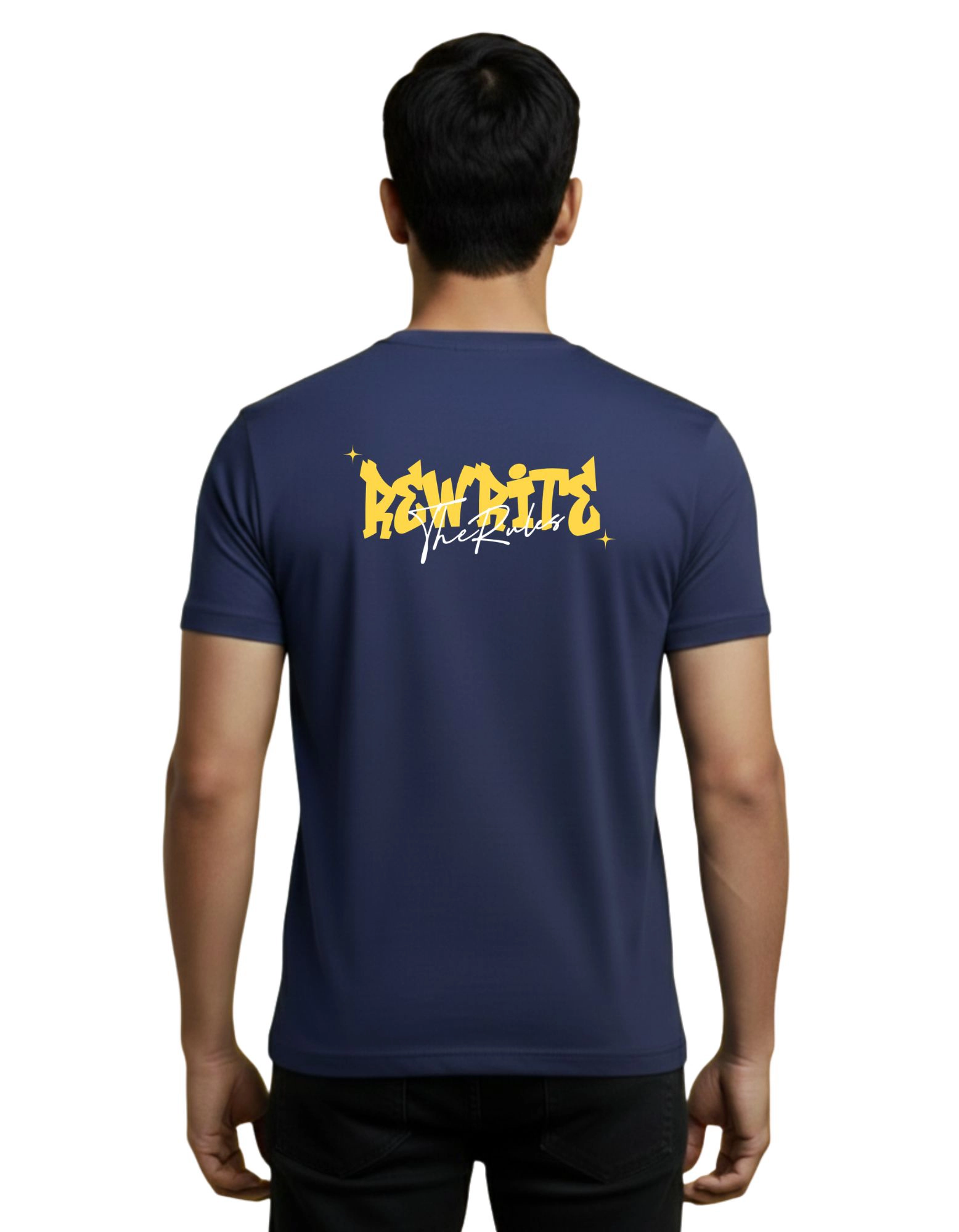Rule The Streets Cotton Round Neck T-Shirt 180 GSM Navy Blue