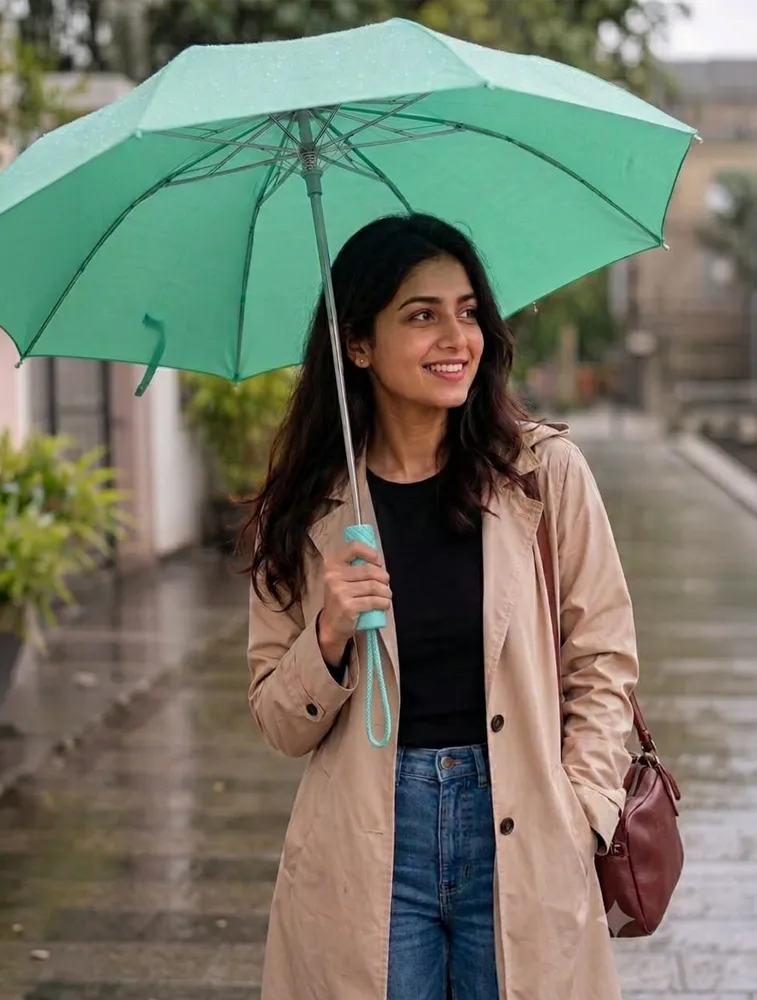 Sage Green Portable 3 Fold Umbrella