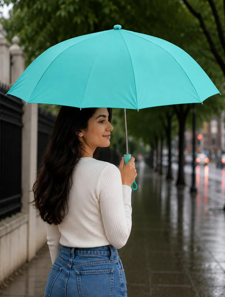 Summer Sage Green Automatic Compact Travel Umbrella