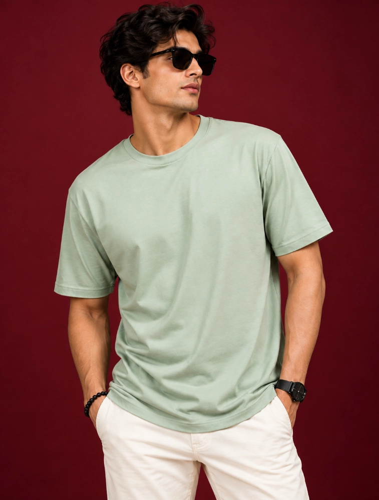 Sage Green Classic Men Oversized T Shirt
