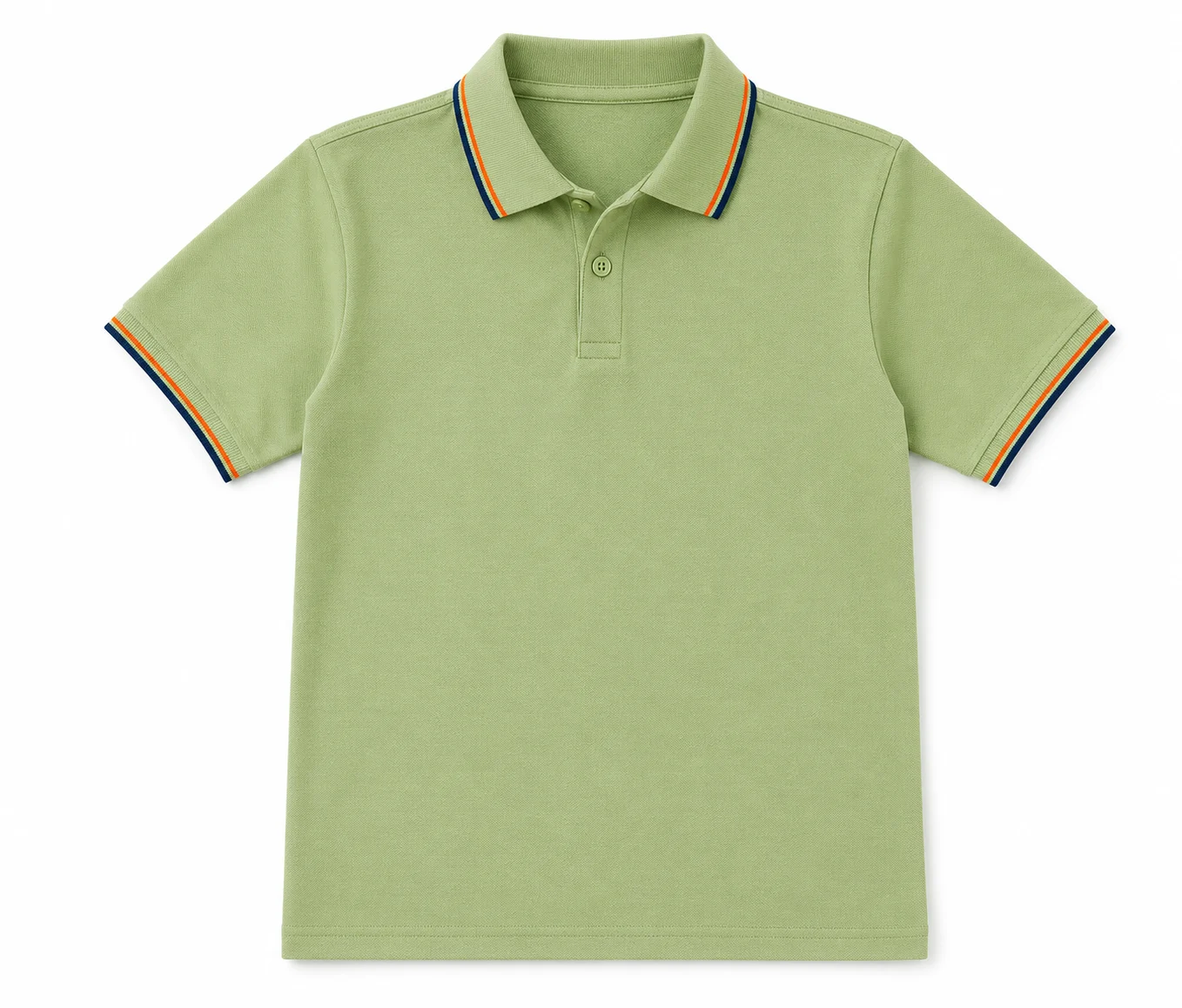 Sage Green Kids Mars 200 GSM Polo TShirt with Dual Tipping